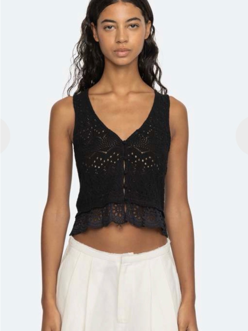 NWT Sea New York Antonina Solid Cotton Sleeveless Cardigan